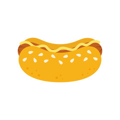 fast food flat vector illustration of hot dog