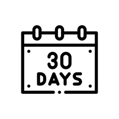 30 days line icon