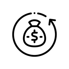 money back guarantee line icon