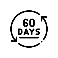 60 days line icon