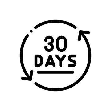 30 days line icon