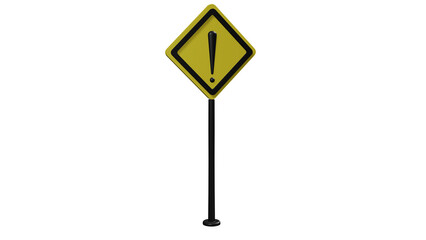 3D Model Illustration of Simple Model Traffic Sign