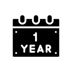 1 year glyph icon
