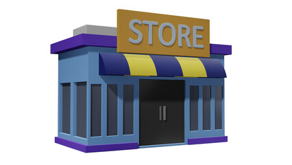3D Model Illustration of Store To Buy Your Daily Needs