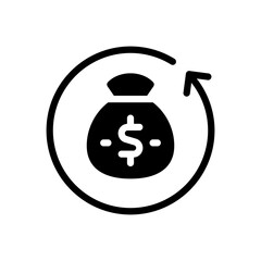 money back guarantee glyph icon