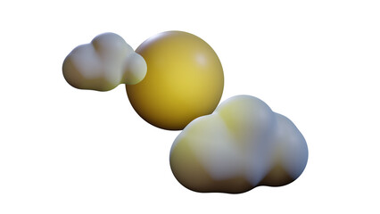 3D Model Illustration of Full Moon With Cloudy Weather