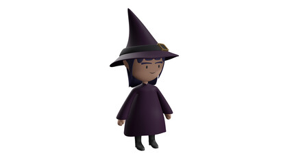 3D Model Illustration of Magical Dark Witch From Dark Forest