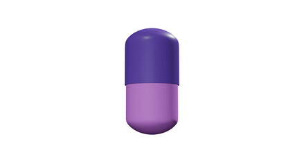 3D Model Illustration of Blue & Purple Pill To Boost Health Point