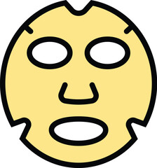 Face mask icon outline vector. Skin beauty. Medical collagen color flat