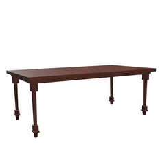 3D Illustration of Brown Woden Table