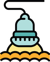 Skin laser massage icon outline vector. Face beauty. Facial care color flat