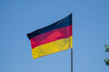 German flag blowing in the wind