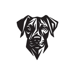 Dog silhouette logo vector on white background