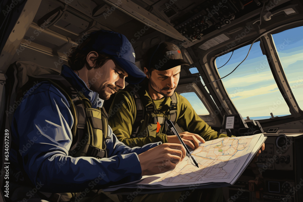 Aufkleber a portrait of the courier's focused gaze as they consult a digital map for efficient navigation