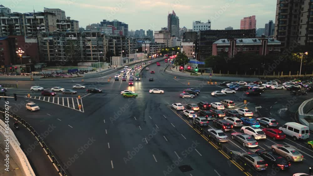 Wall mural traffic in the city at night