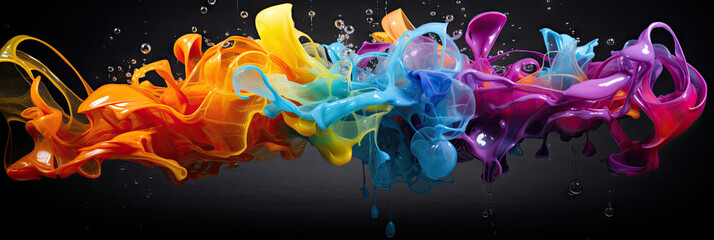 Swirling liquid rainbow with all the colors of the spectrum