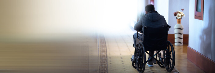  man on wheelchair