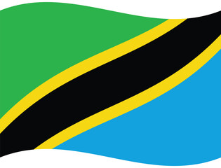 Tanzania flag wave. Tanzania flag. Flag of Tanzania