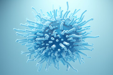 3d rendered illustration of a single bacteria blue