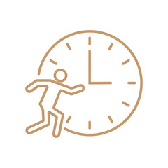 a Running man with clock icon