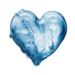 Fototapeta na wymiar A water heart isolated on transparent background png.