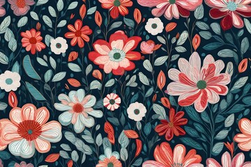Floral pattern background. Generative AI