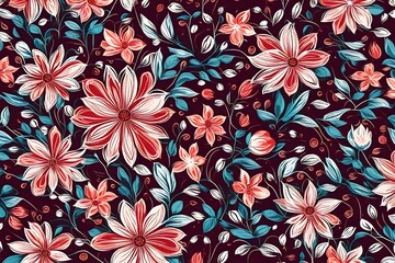 Floral pattern background illustration for a modern and stylish look. Generative AI