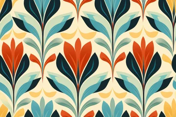 Fotobehang seamless vintage colorful floral pattern © VIRTUALISTIK