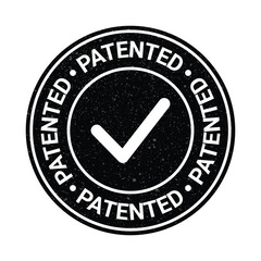 Patented Stamp, Patented Badge, Rubber Stamp, Patent Approved Label, Certified Icon, Logo, Retro, Vintage, Patent Applied Icon, Intellectual Property Vector Illustration With Grunge Texture