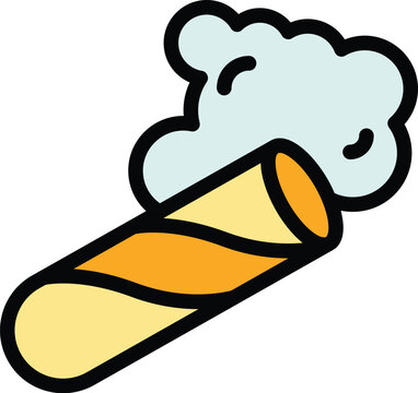 recommend clip art: Smoking cigar icon outline vector. Tobacco smoke. Pipe health color flat