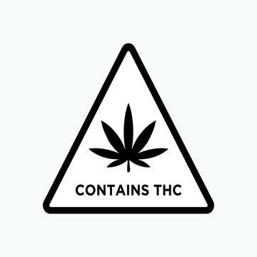 Contains THC Warning. Information Product, Tetrahydrocannabinol Symbol for Design and  Medical Websites, Presentation or Application