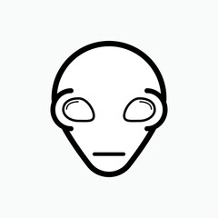 Head Alien Icon. Stranger Symbol. ET, Extra Terrestrial.    