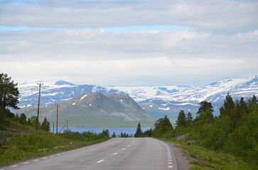 road to the mountains in Abisko Sweden