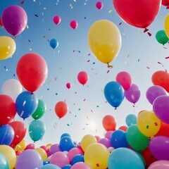 colorful balloons background. generative ai