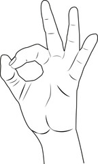 Free vector hand expression line art