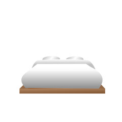 3D wooden bed Muji style for interior design concept on white background 