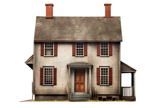 American colonial saltbox house  
