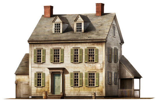 American colonial saltbox house  
