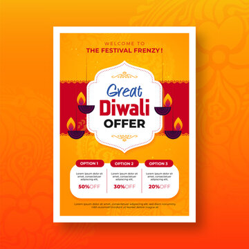 Diwali Festival Offer Poster Design Background Template Vector Illustration, Festival Offer Poster Design Template