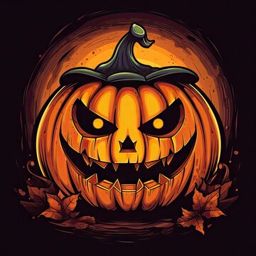 A festive Halloween pumpkin with a whimsical witch hat perched on top