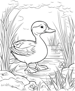 Duck Jungle Coloring Pages