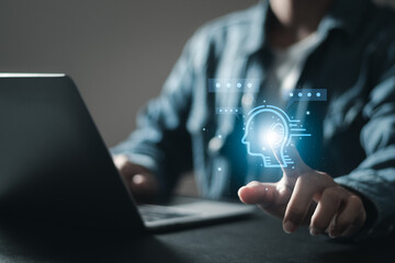 Chatbot artificial intelligence intelligent robot technology AI. Artificial intelligence technology automatically responds to online messages to help customers instantly.