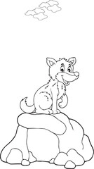 Free vector hand drawn wolf outline illustration
