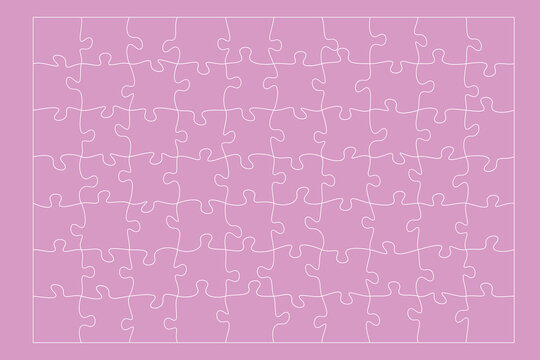 Set of puzzle pieces isolated on pink background.Vector illustration