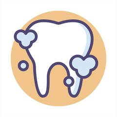 tooth cleaning icon. Thin line tooth cleaning icon from dental health collection. Editable tooth cleaning symbol can be used web and mobile