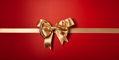 Buntes Geschenkband kontrastiert mit rotem Hintergrund