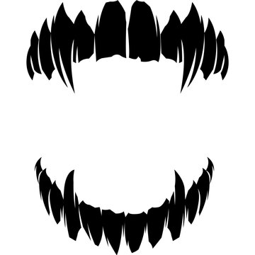 scary horror vampire fangs teeth clip art
