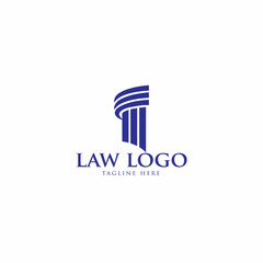 justice law logo design template. attorney logo with pillar 
