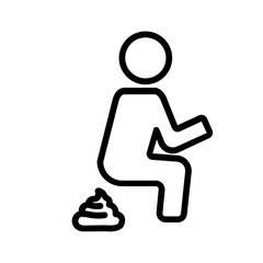 Black line icon for Defecate