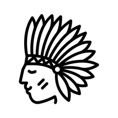 Black line icon for Indigenous